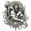 Samson breaking free tattoo design idea