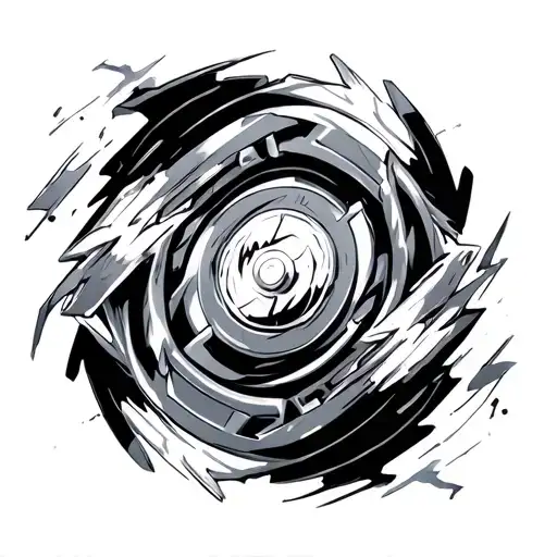 2 Beyblade battling tattoo design idea