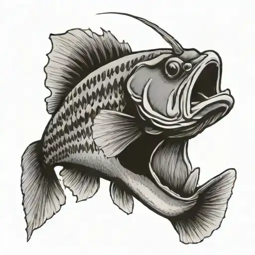Bass fish that is a bass gitar tattoo design idea