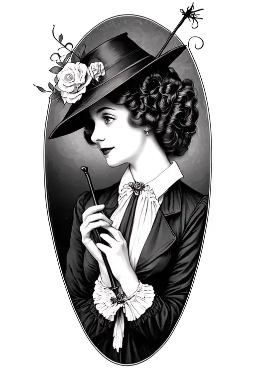 mary poppins tattoo design idea