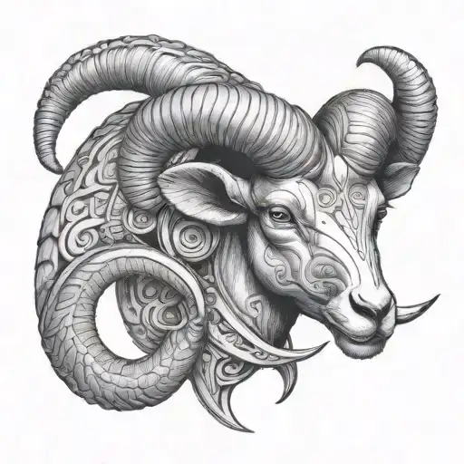 cancer and aries ram tattoo design idea