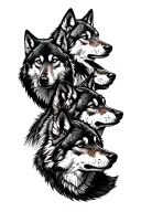 wolf pack symbolizing your kid tattoo design idea