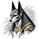 Anubis god tattoo design idea