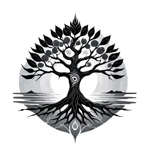 Tree of life, Horus, tattoo design idea