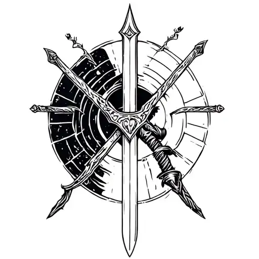 slave knight gael sword tattoo design idea