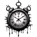 melting clock tattoo design idea