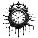 melting clock tattoo design idea