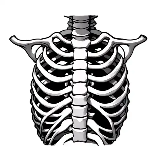rib cage with missing right rib tattoo right side profile  tattoo design idea