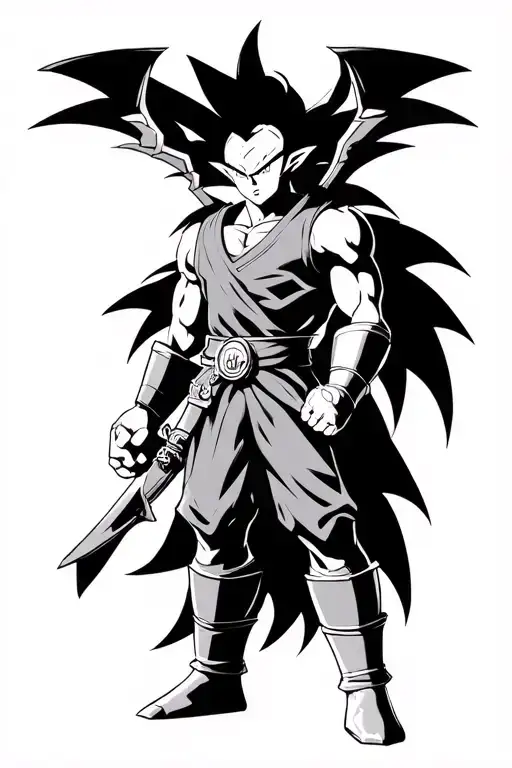 A character from the knights of the zodiac, a character of Dragon Ball Z, to add a detail of the film return to the future tattoo design idea