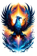 A cosmic phoenix emerging from space tattoo design idea