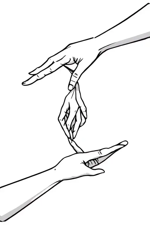 Holding hands, let's step into infinity, without thinking, bodies will intertwine, lips will touch tattoo design idea