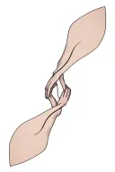 Holding hands, let's step into infinity, without thinking, bodies will intertwine, lips will touch tattoo design idea