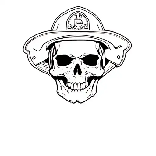 Firefighter skull tattoo design idea
