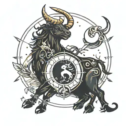 ethereal   Astrology related tattoo with taurus and leo zodiac signs and  a moon  tattoo design idea