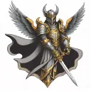 angel knight tattoo design idea