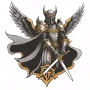 angel knight tattoo design idea