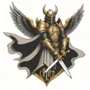 angel knight tattoo design idea