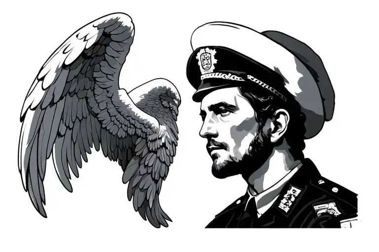 Marouvas, police, portugal, angel, Virgo, father  tattoo design idea