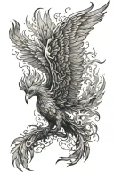 pheonix rising from ashes symbolizing overcoming tattoo design idea
