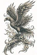 pheonix rising from ashes symbolizing overcoming tattoo design idea