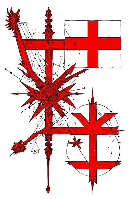 danish flag and Southern Cross constellation tattoo design idea
