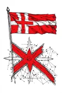 danish flag and Southern Cross constellation tattoo design idea