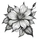 petals with needle and thread attached tattoo design idea