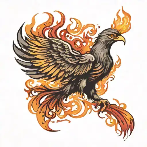 Phoenix rising Phoenix rising from flames tattoo design idea