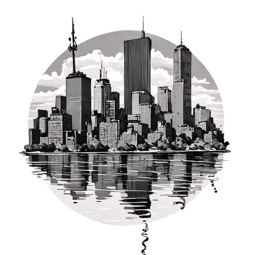 music, Boston skyline tattoo design idea