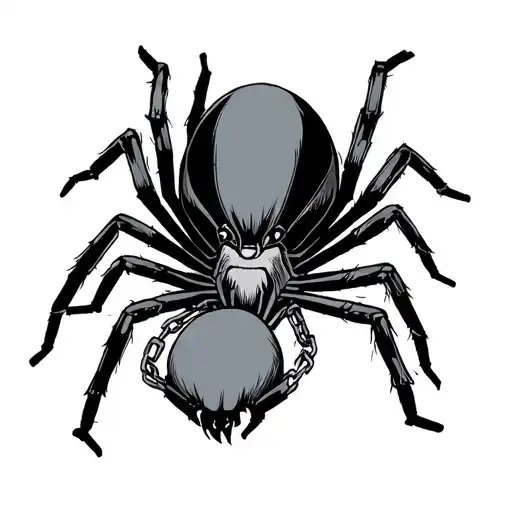 phantom troupe spider with chain around it tattoo design idea
