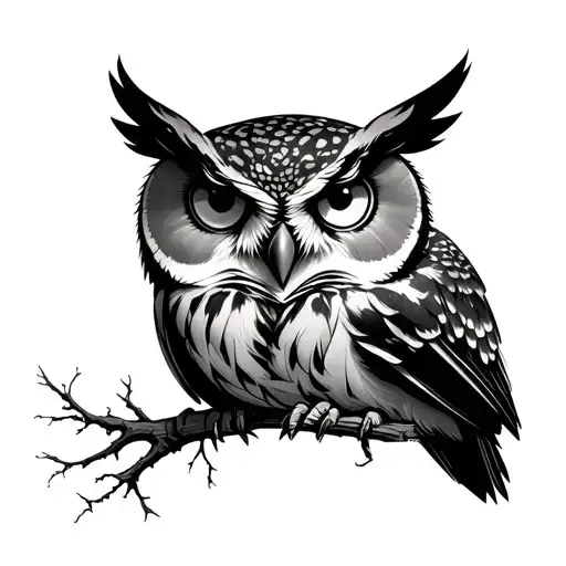 owl with galatians 6:9 tattoo design idea
