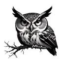 owl with galatians 6:9 tattoo design idea