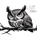 owl with galatians 6:9 tattoo design idea