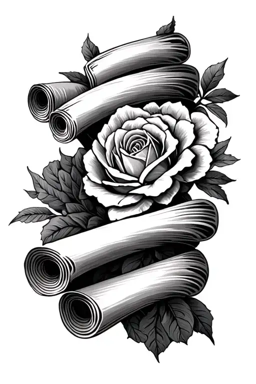 blank scroll tattoo design idea