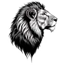 lion profile lamb profile tattoo design idea