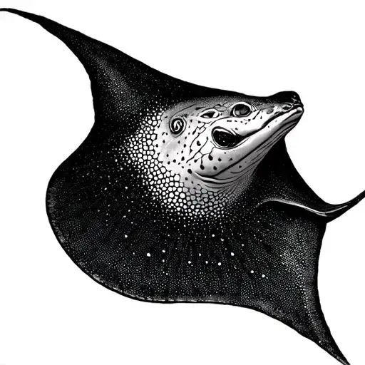 sting ray gracefully swimming tattoo design idea