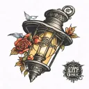 lamp post tattoo design idea