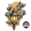 lamp post tattoo design idea