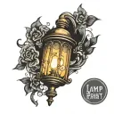 lamp post tattoo design idea