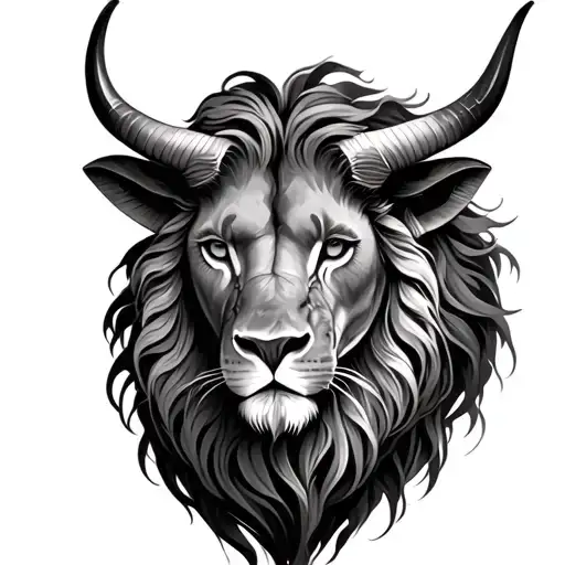 Leo and Taurus zodiac sign tattoo design idea