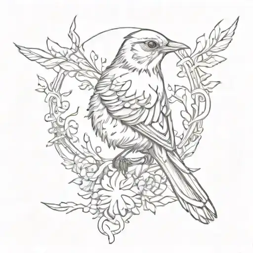 nightingale  tattoo design idea