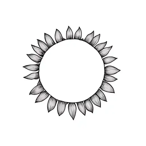 Sun and Marguerite without stem tattoo design idea