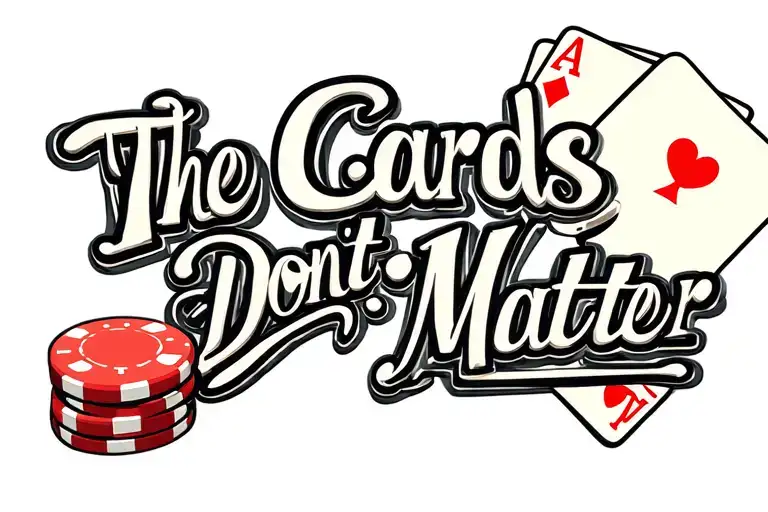"The Cards Dont Matter" poker chips and playing cards tattoo design idea