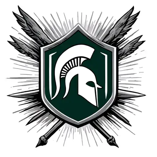 msu spartan sheild tattoo design idea