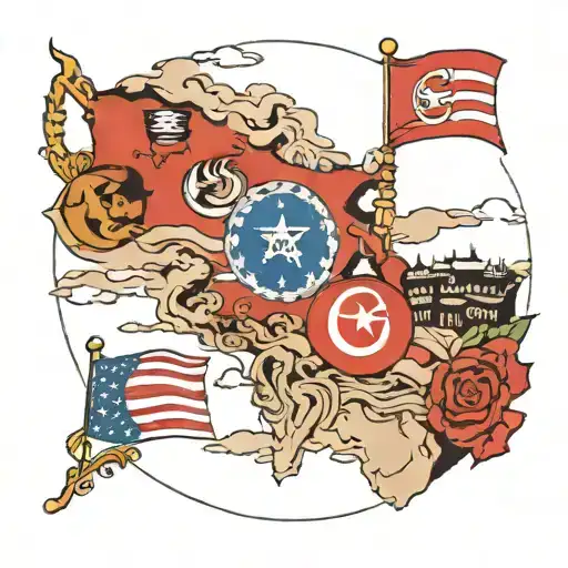 Yoko, my dad name 'hamma", usa, tunisia flag, washington dc, real estate tattoo design idea