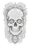 skull and spiritual awakening  tattoo design idea