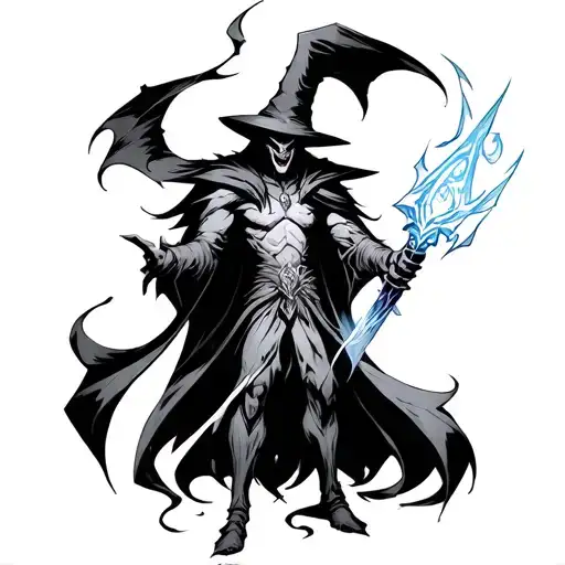 Dark Magican from Yu Gi Oh tattoo design idea