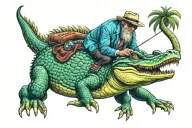 Jamie Florida Man Riding Alligator tattoo design idea