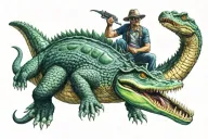Jamie Florida Man Riding Alligator tattoo design idea