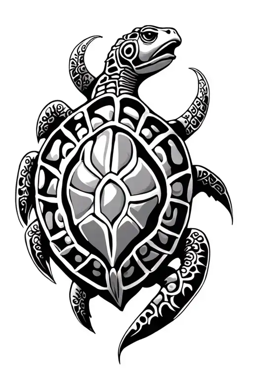 MAORI TURTLE tattoo design idea